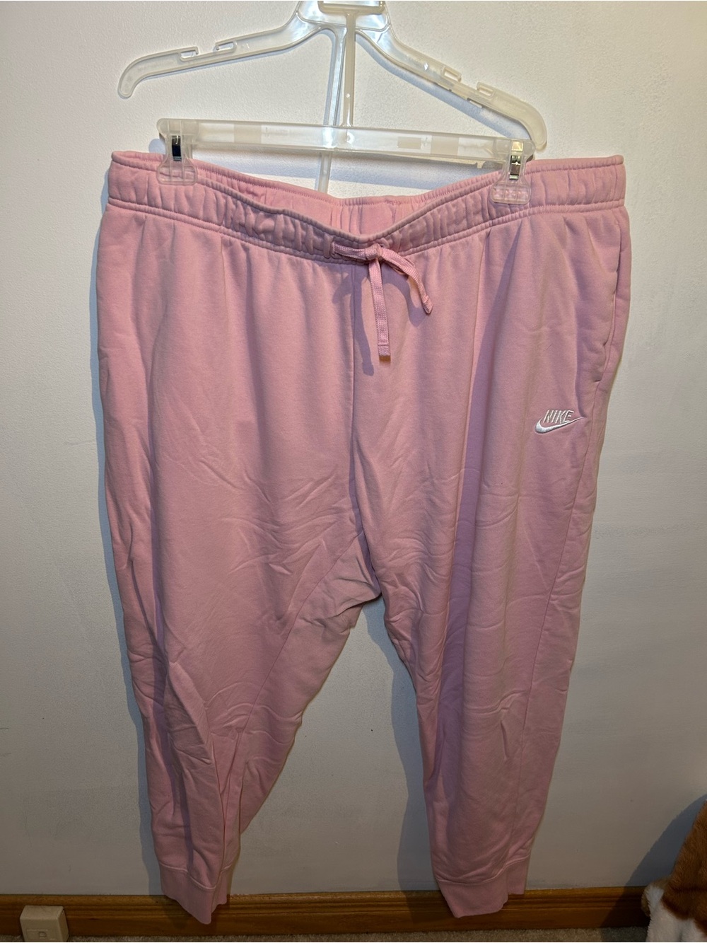 Nike Pink Women's Fleece Joggers with Drawstring Waist
